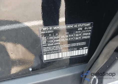 2024 Mercedes-Benz Glb 250 4Matic from USA, damaged, VIN W1N4M4HB3RW360126